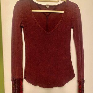 Burgundy Art School Thermal Free People
